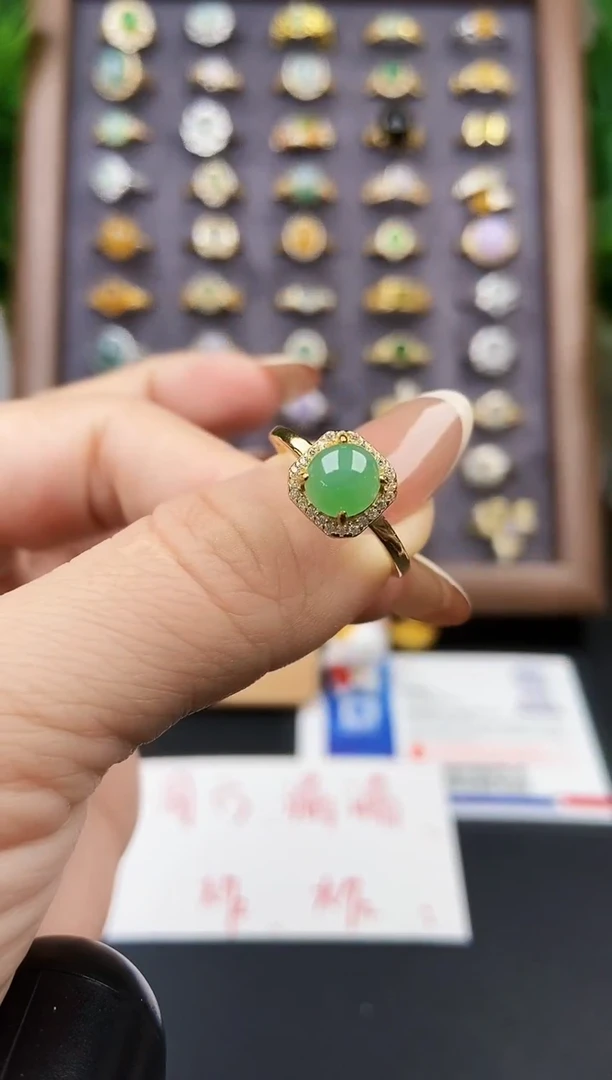 银S925镶嵌戒指翡翠12