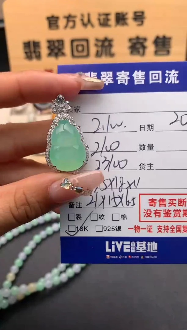 【闪购商品】翡翠颈饰18K金镶嵌10124801