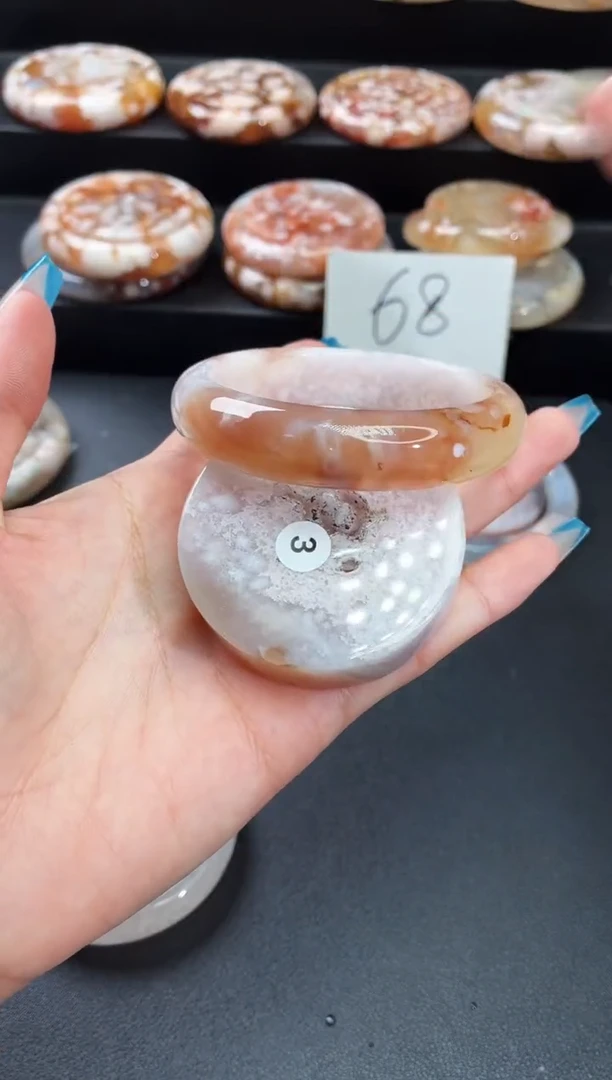 手镯玛瑙/玉髓未镶嵌石英质玉圈带(赠送镯心)