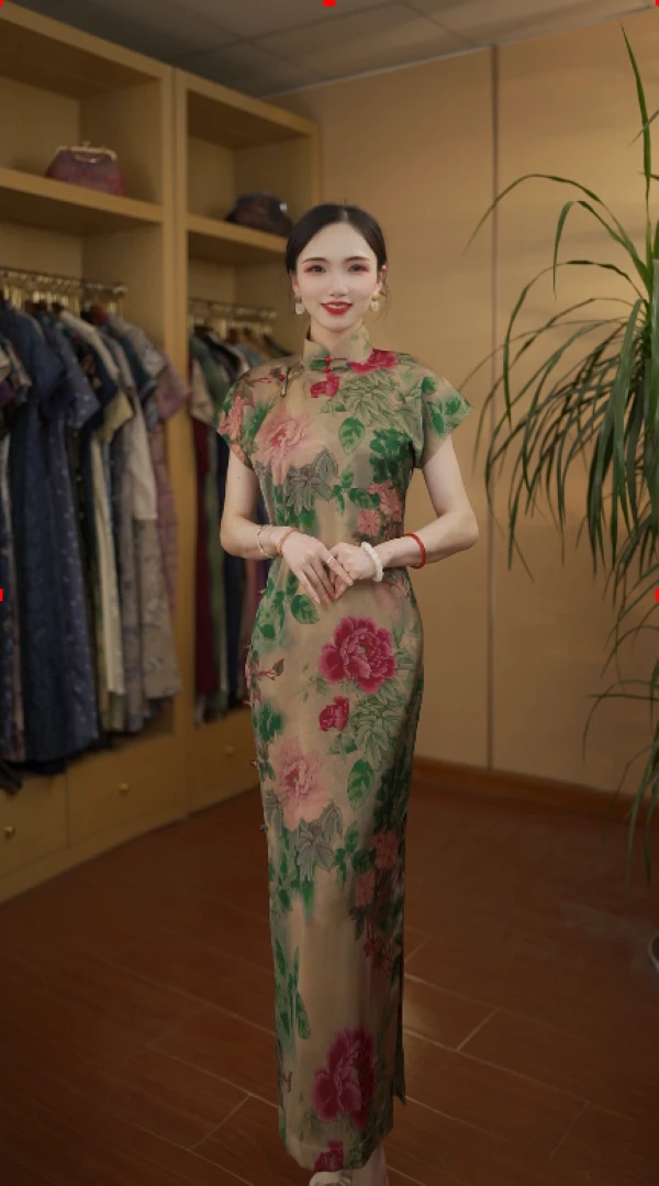 牡丹亭 古法全开襟气质文艺显瘦国风复古旗袍