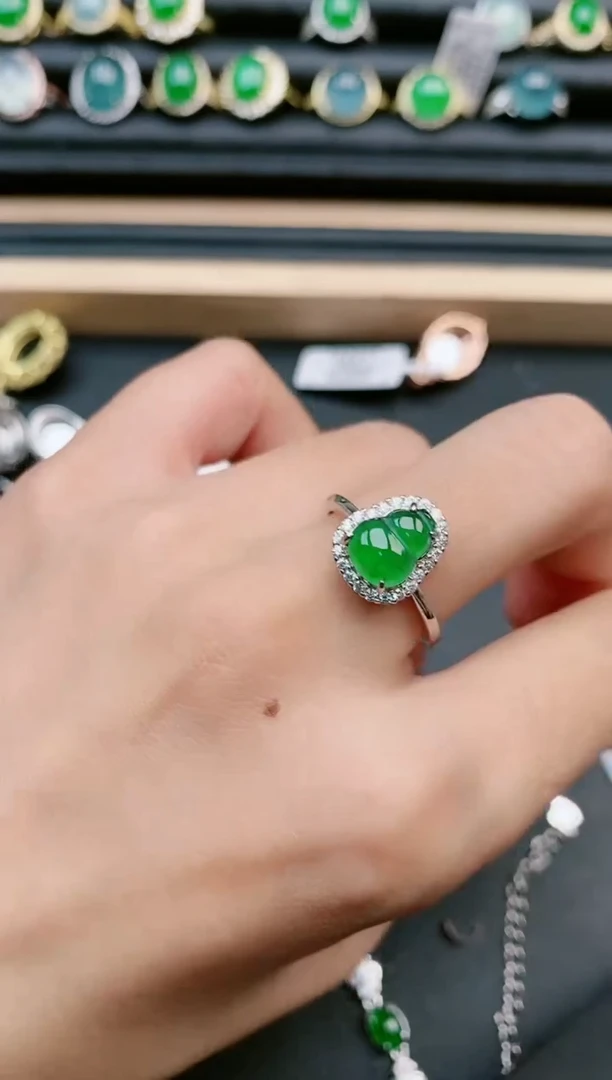 翡翠戒指银S925镶嵌11111