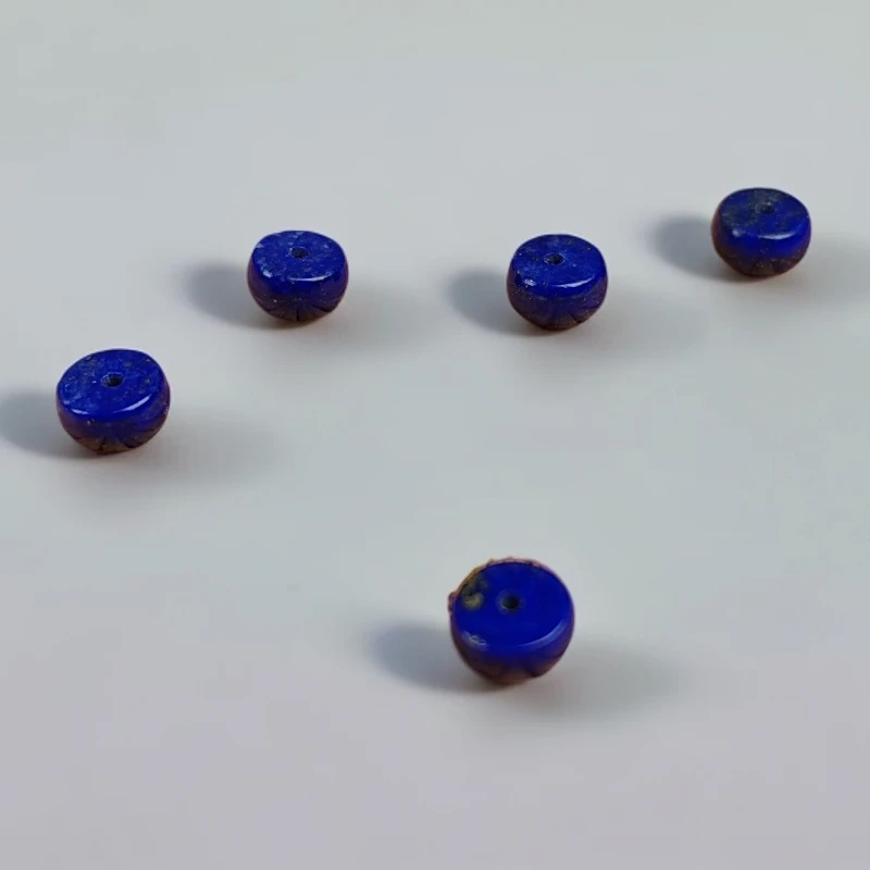 京西天然原矿阿富汗精品百搭青金石厚隔片6×3mm文玩配件5片装