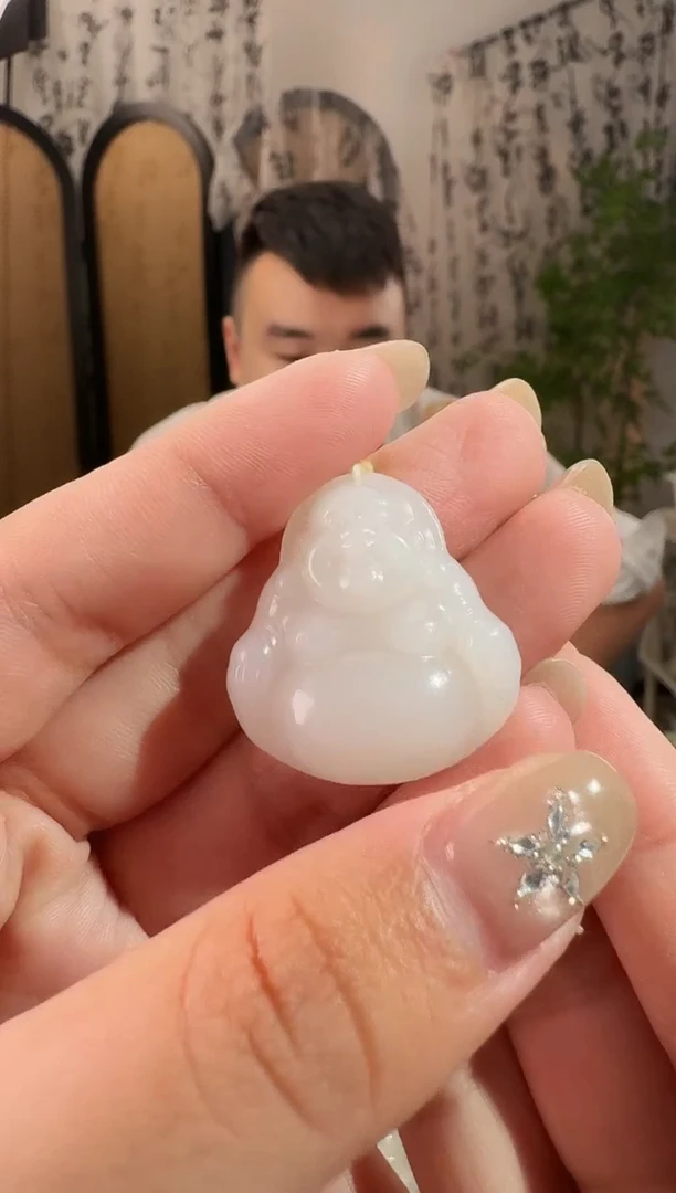 颈饰未镶嵌和田玉30白玉佛公