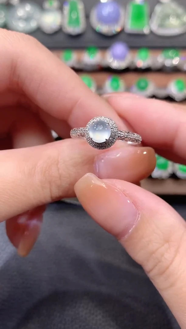 18K金镶嵌戒指翡翠c21