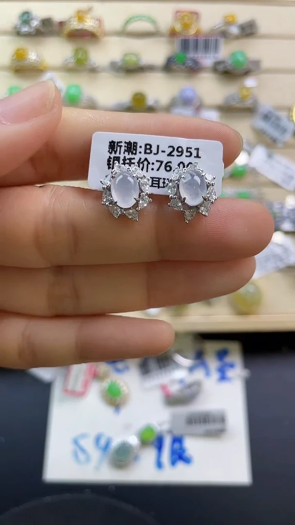 银S925镶嵌戒指翡翠翡翠 蛋面 银S925镶嵌