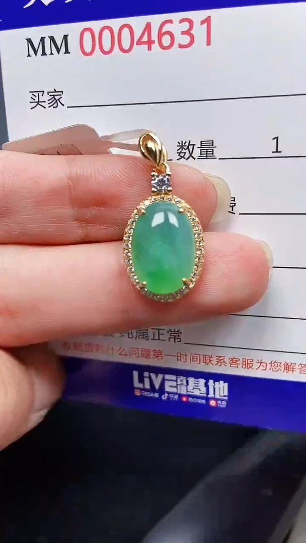 颈饰银S925镶嵌翡翠4631