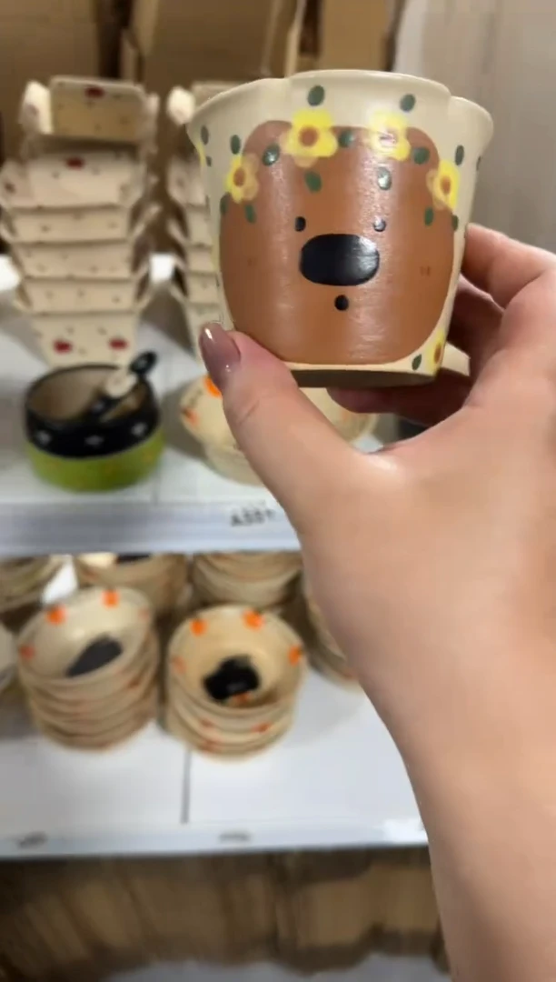 陶瓷小熊杯子【十里高温釉下彩陶瓷】