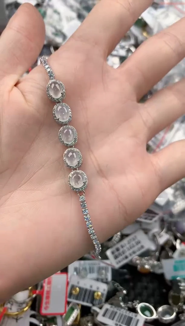银S925镶嵌戒指翡翠444  7