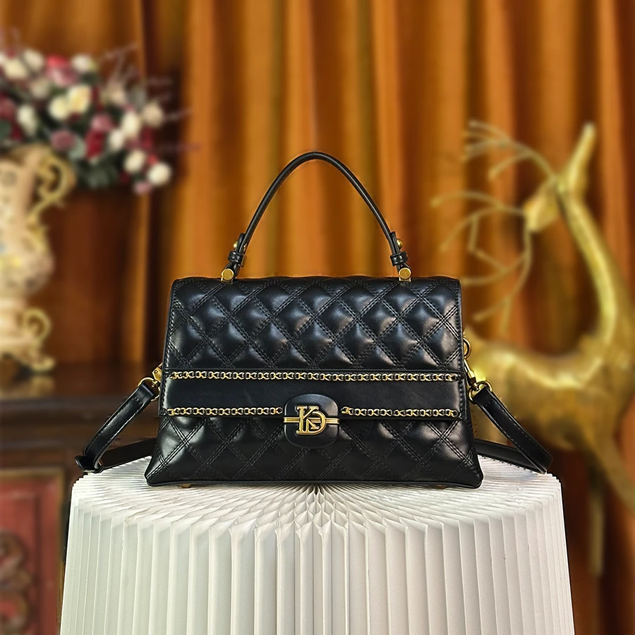 【小颜定制】新款菱格绣线精致手提包潮流法式单肩斜挎女士包8539#