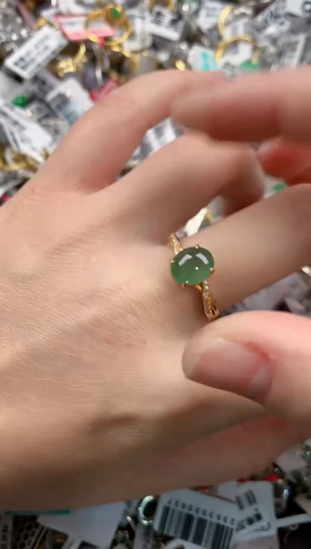 银S925镶嵌戒指翡翠999----5