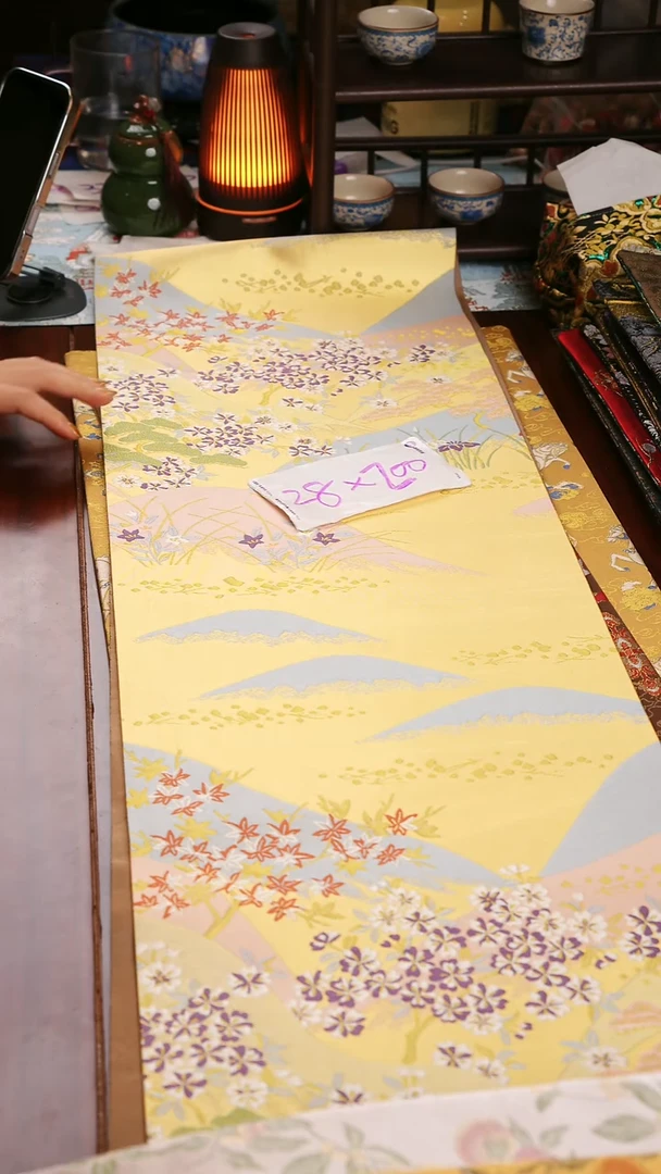 【西阵织湖光山色单面】中国风干泡织锦茶席28*200