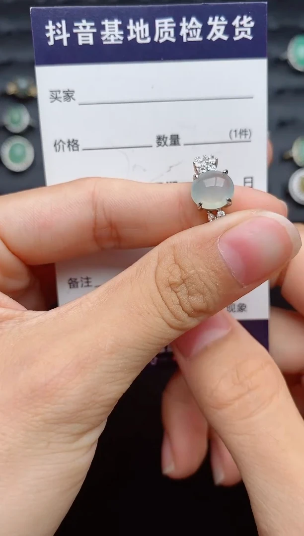 银S925镶嵌戒指翡翠1