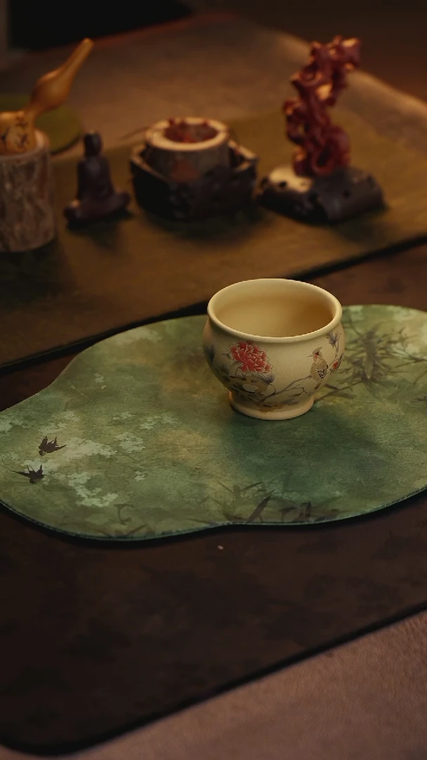 茶杯紫砂本绿太湖石缸杯