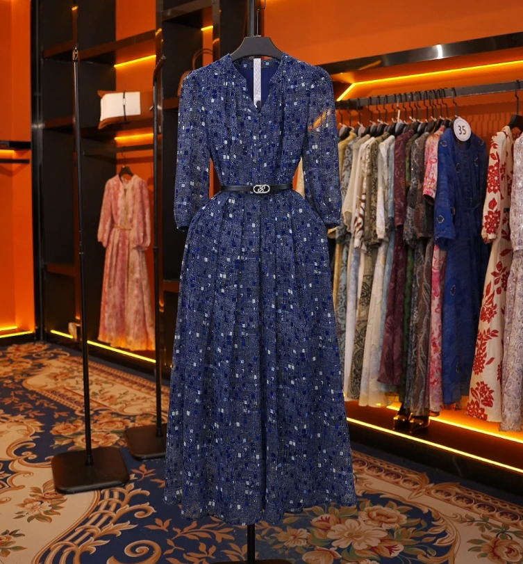 2025夏季新款轻奢设计师女装连衣裙优雅气质连衣裙R6722