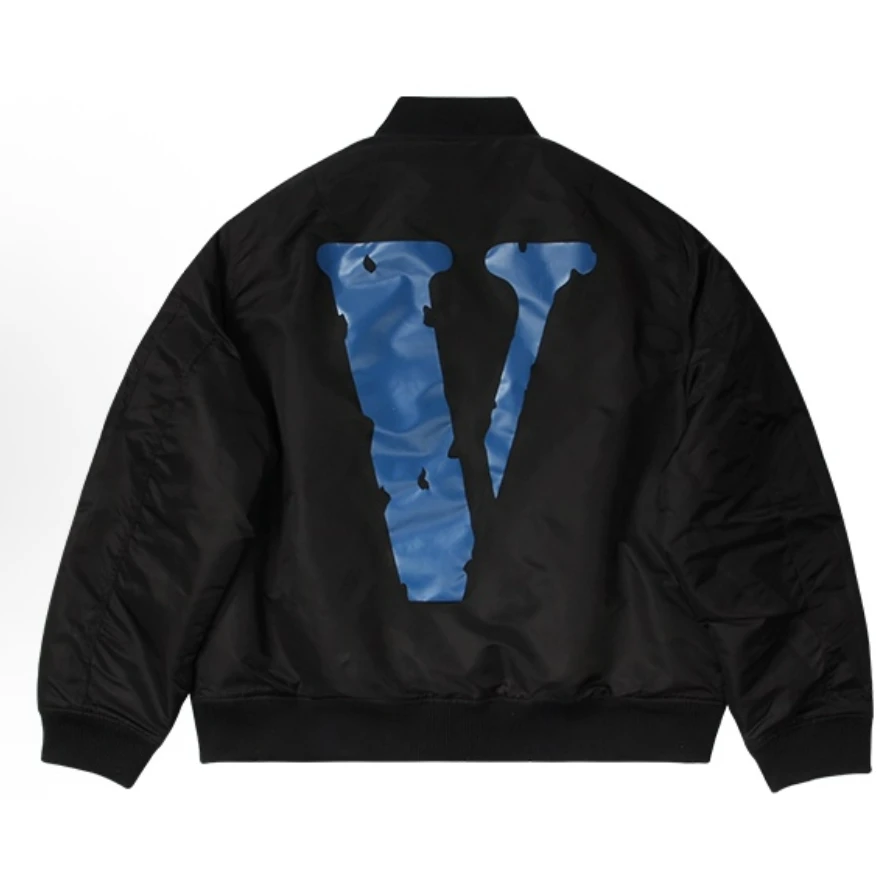 大V 飞行夹克棉服 蓝V