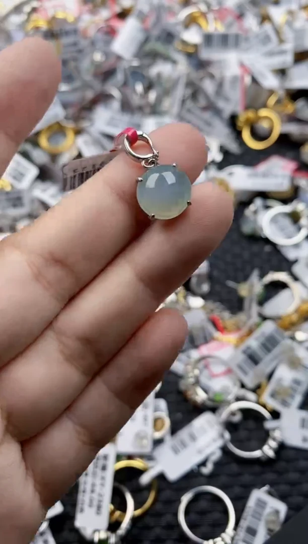 翡翠戒指银S925镶嵌1010      10