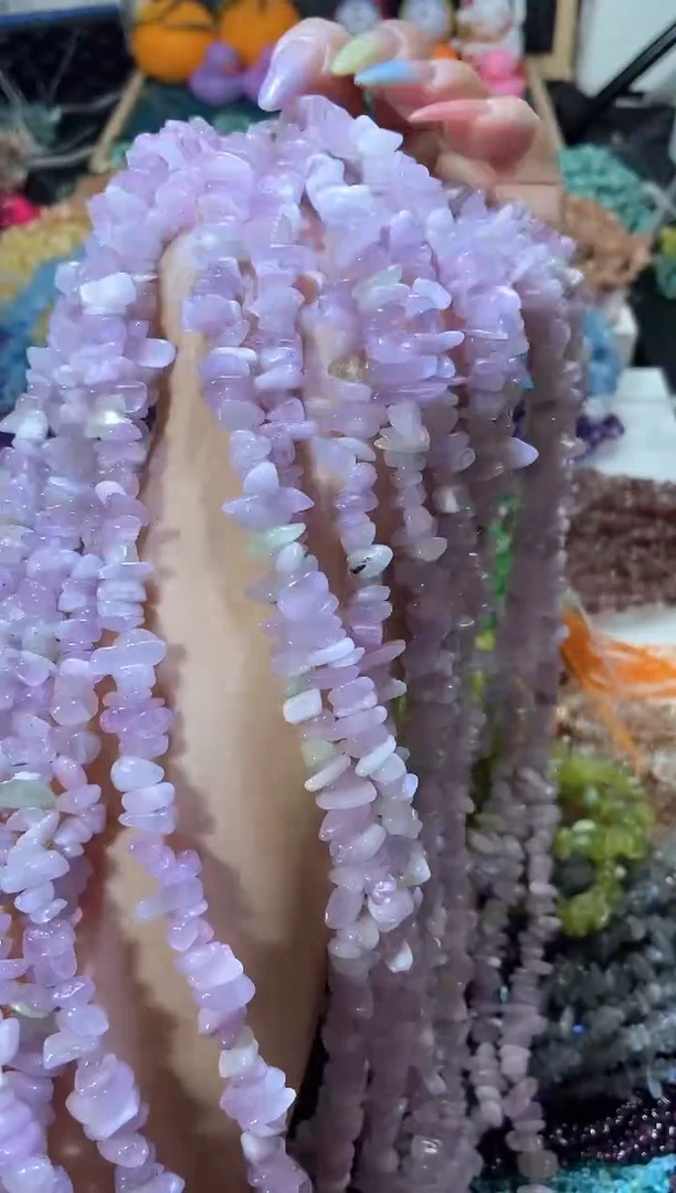 水晶珠宝半成品未镶嵌紫锂辉