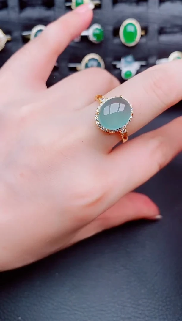 翡翠戒指银S925镶嵌天然a货翡翠168