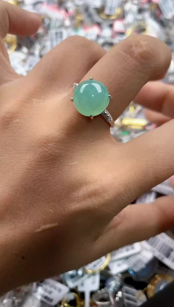 银S925镶嵌戒指翡翠17    2