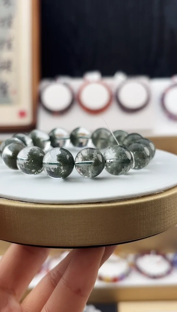 未镶嵌手串水晶XL3435绿幽灵手串14+多样性发一