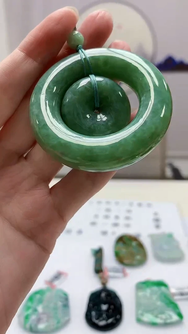 定制翡翠未镶嵌4852zm-毛货挂件扣子26
