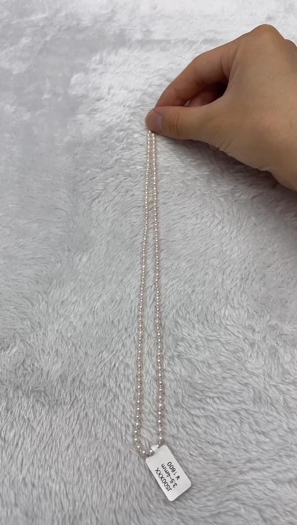 海水珍珠银S925镶嵌项链AK3.5-4mm