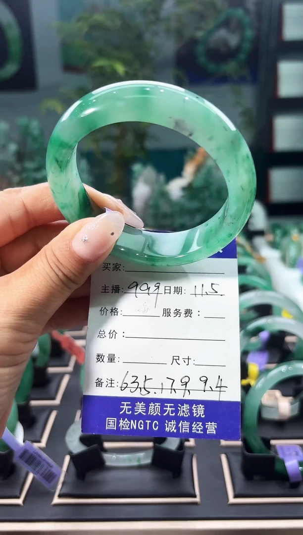 未镶嵌手镯石英质玉（非洲翠）手镯