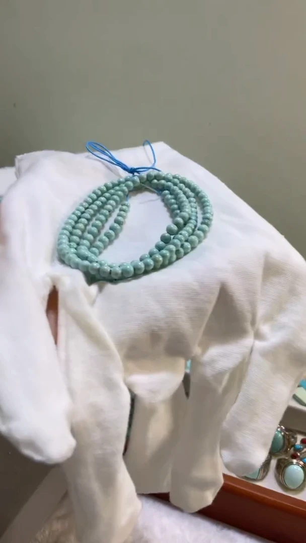 未镶嵌绿松石珠宝奇石3.8mm108多圈毛衣链