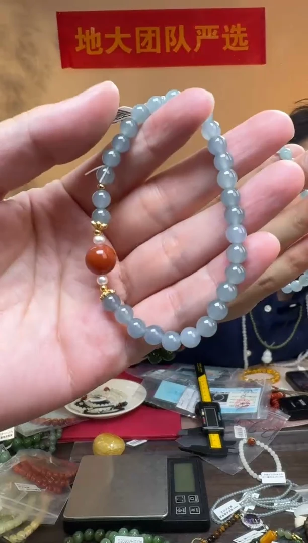 未镶嵌手链翡翠约5.5mm翡翠圆珠DIYS925银配件手串