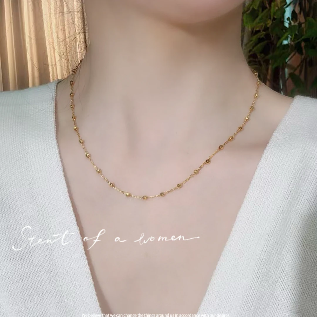 钛钢项链 爆闪气质蹦迪珠珠百搭链七夕爆款