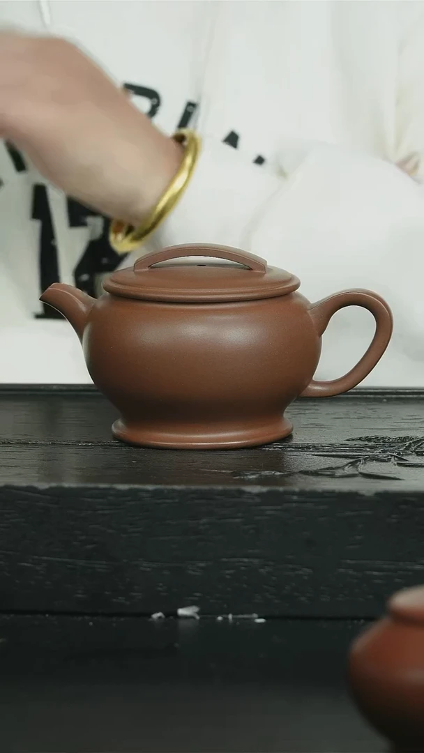 【闪购商品】紫砂茶壶革紫泥光素静瓦
