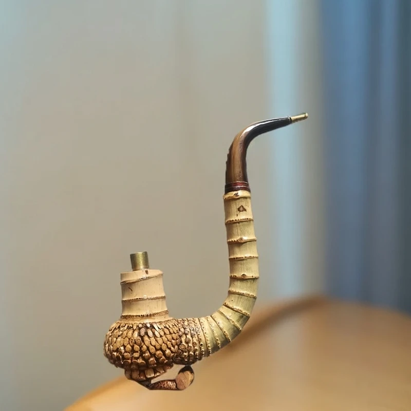 贵州金竹烟斗艺术品烟嘴过滤器竹根烟斗
