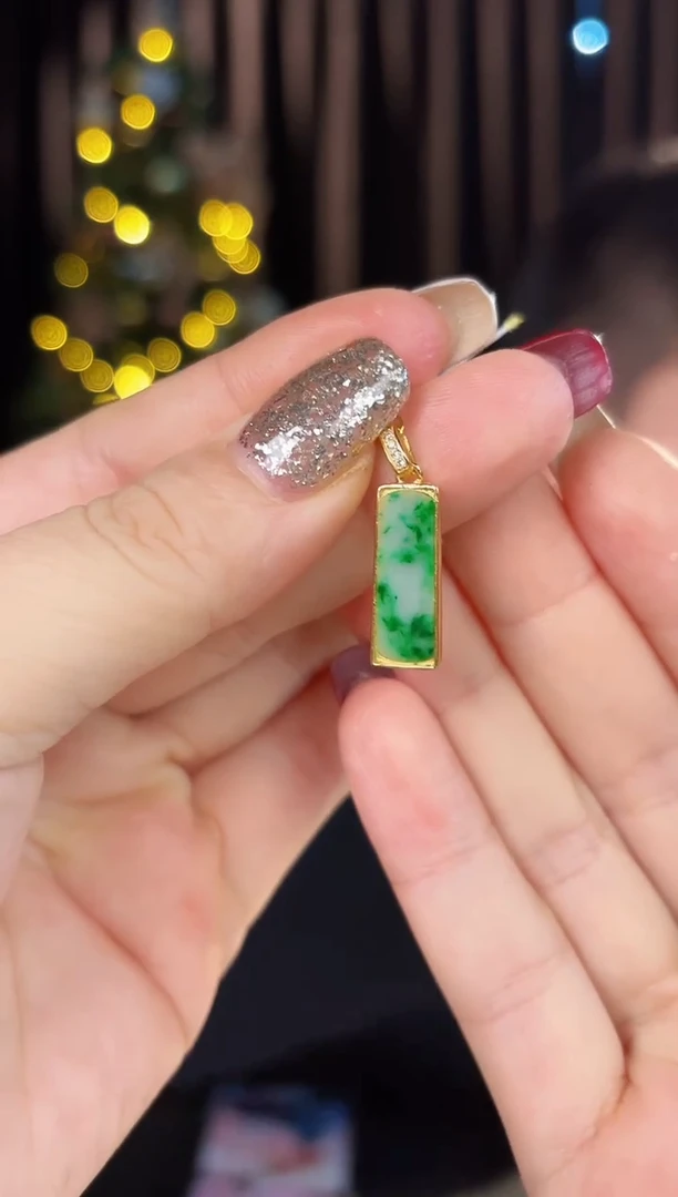 【闪购商品】翡翠颈饰银S925镶嵌缅料A货/支持复检/一件