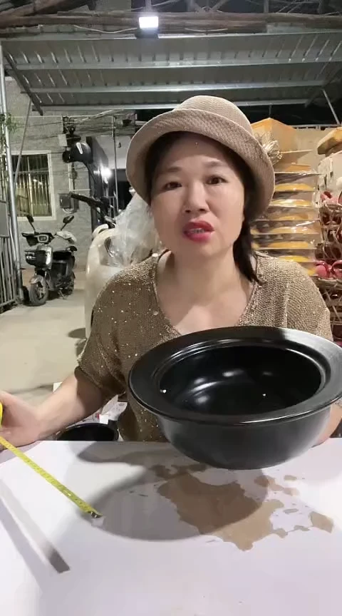 陶08瑕疵27黑色帽锅不带盖