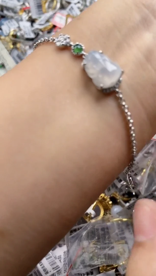 翡翠戒指银S925镶嵌7777     3