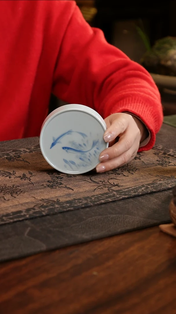 【闪购商品】杯子青源器语双鱼圆饼盖置