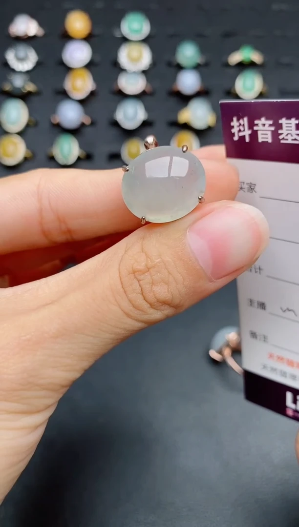 银S925镶嵌戒指翡翠1