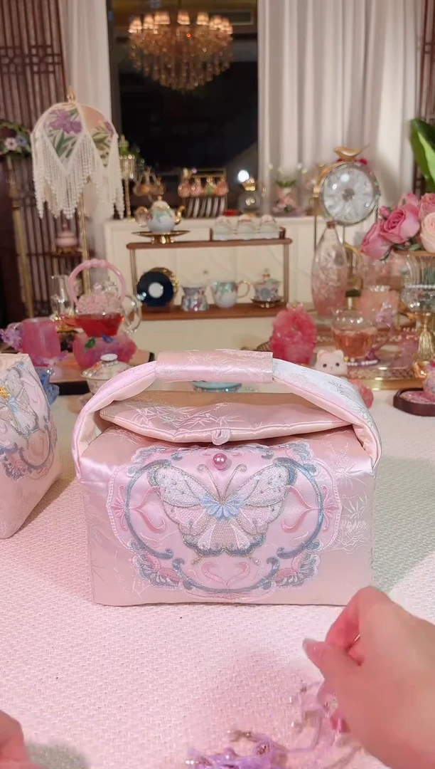 欧根纱--蝴蝶大茶事包-如图
