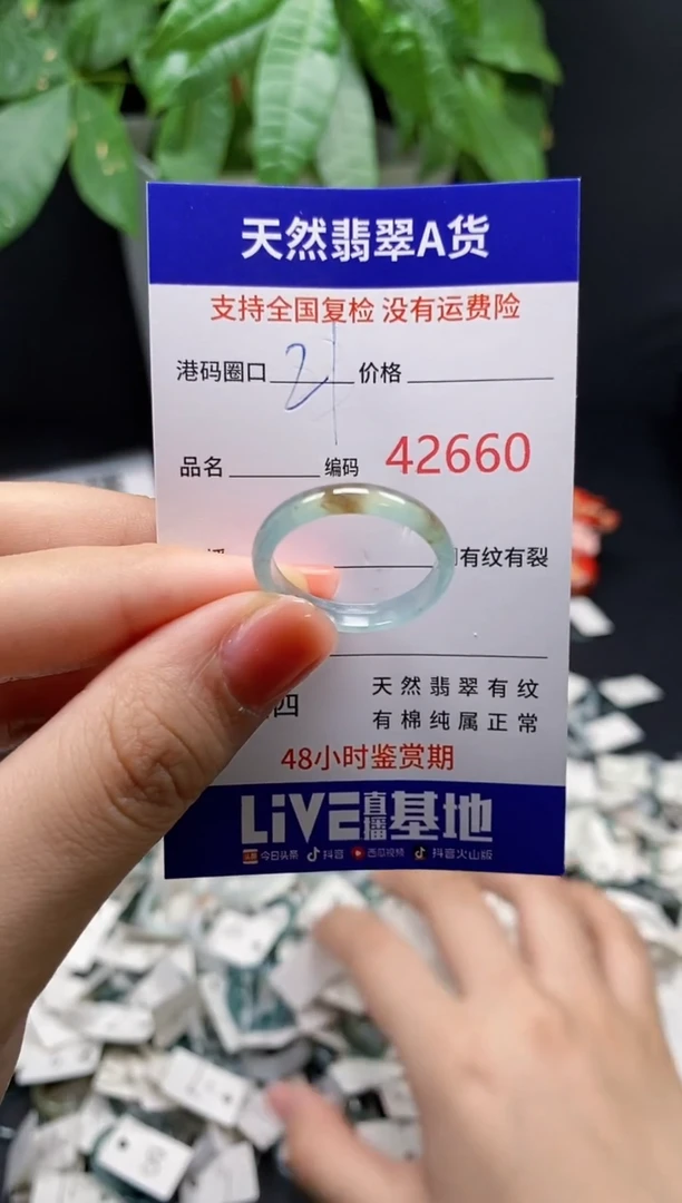 翡翠戒指未镶嵌 天然翡翠戒圈2660