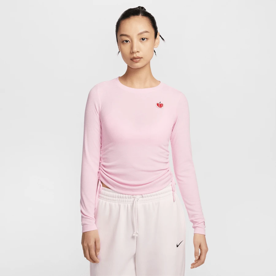 【官方授权】NIKE耐克女子运动休闲上衣修身抽绳长袖T恤 HV8728-663