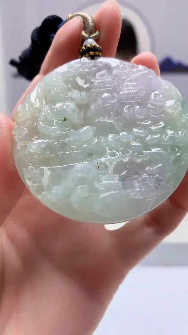 【闪购商品】定制翡翠未镶嵌4917zm-毛货挂件山水观音46