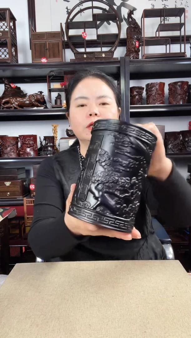 木大展笔筒老李红木工艺品