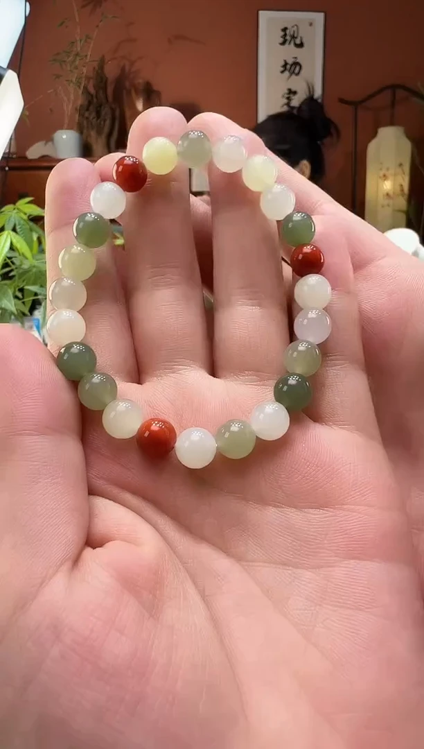 【闪购商品】和田玉手串未镶嵌和田玉多宝8mm