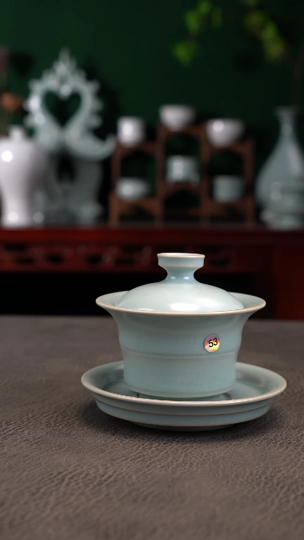 53号竹节盖碗大瑕介意慎拍~帆