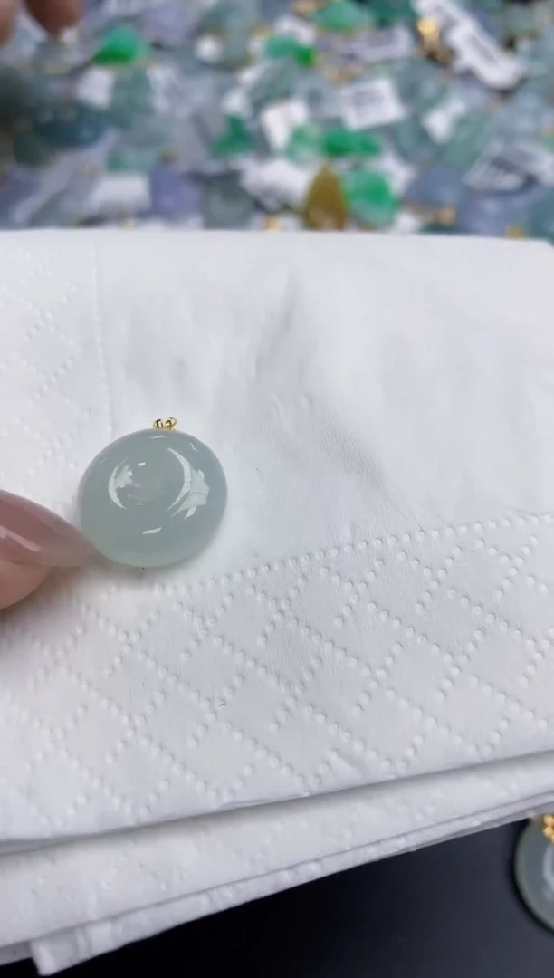 【闪购商品】翡翠颈饰18K金镶嵌天然缅甸翡翠A货