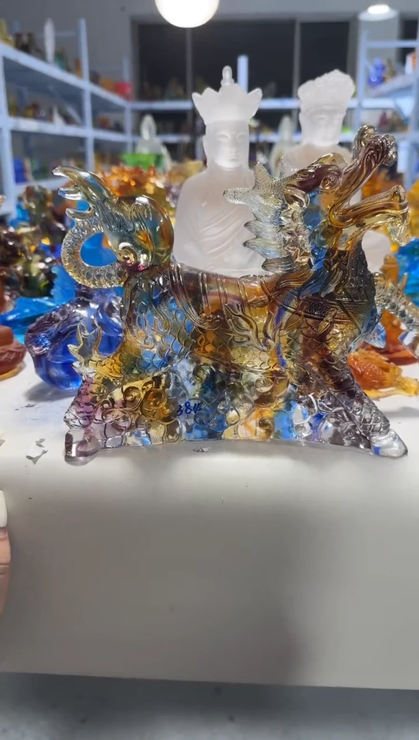 手工艺品琉璃384微瑕纯手工古法琉璃假一罚十