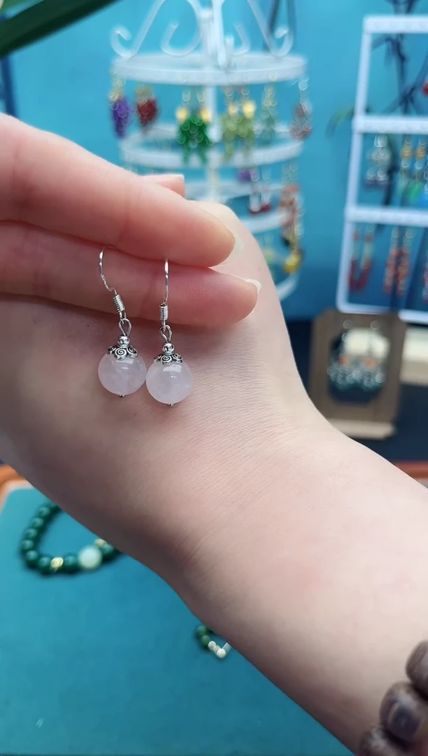 水晶耳饰银S925镶嵌209000