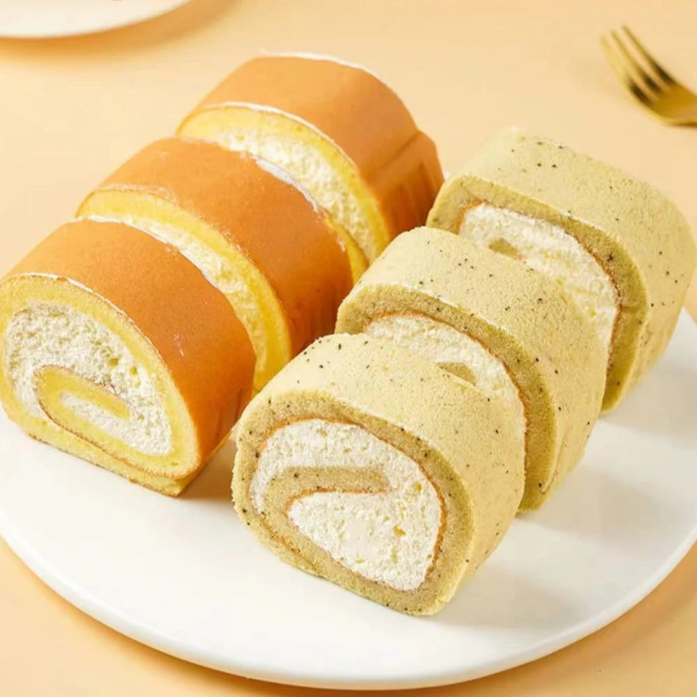 原味伯爵双拼稀奶油瑞士卷蛋糕糕点零食甜品