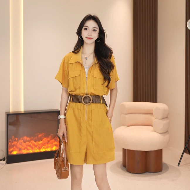 Basic House/百家好原创设计薄款气质连体裤宽松设计感系带467