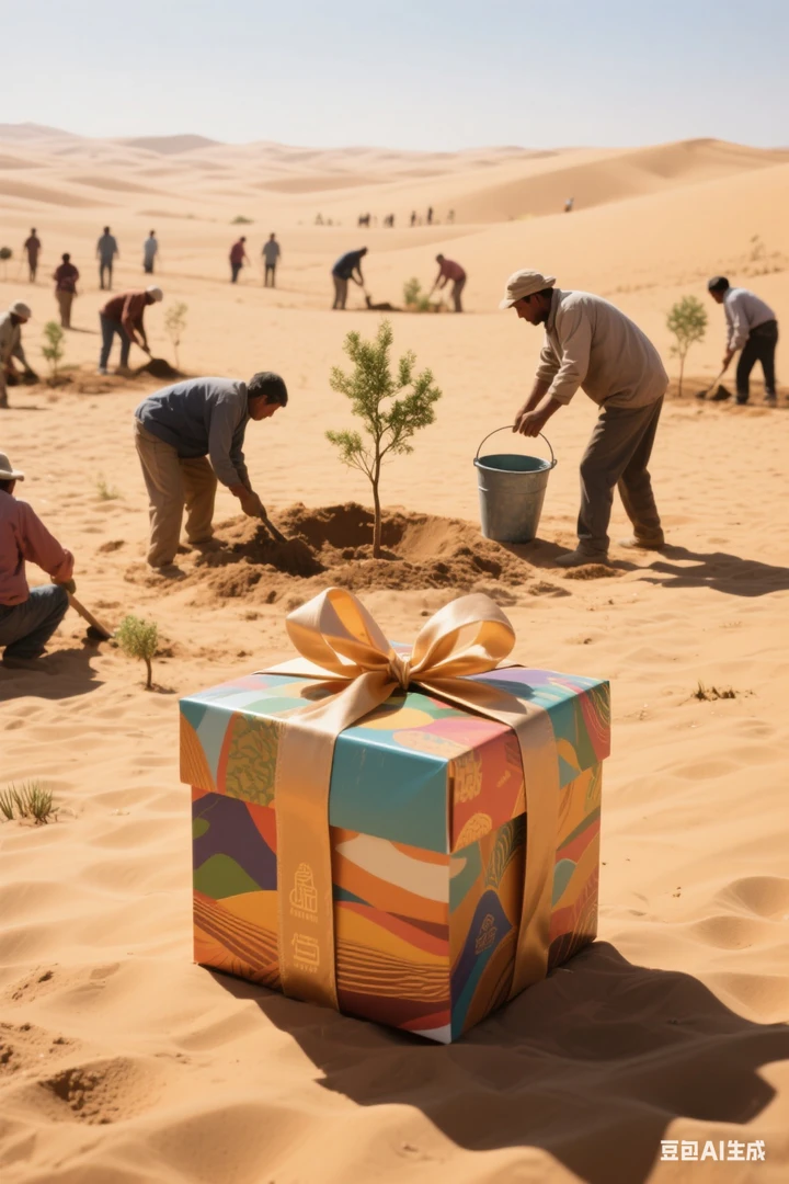 沙漠种树纪念品手工1
